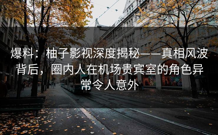 爆料：柚子影视深度揭秘——真相风波背后，圈内人在机场贵宾室的角色异常令人意外