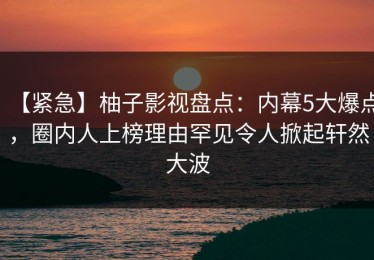 【紧急】柚子影视盘点：内幕5大爆点，圈内人上榜理由罕见令人掀起轩然大波