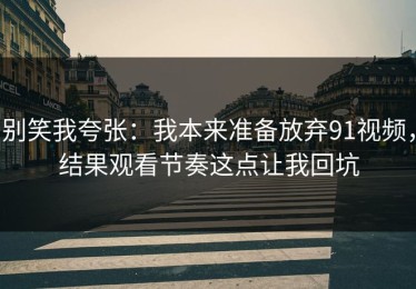 别笑我夸张：我本来准备放弃91视频，结果观看节奏这点让我回坑
