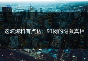 这波爆料有点猛：91网的隐藏真相