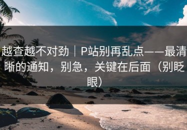 越查越不对劲｜P站别再乱点——最清晰的通知，别急，关键在后面（别眨眼）