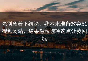 先别急着下结论，我本来准备放弃51视频网站，结果隐私选项这点让我回坑