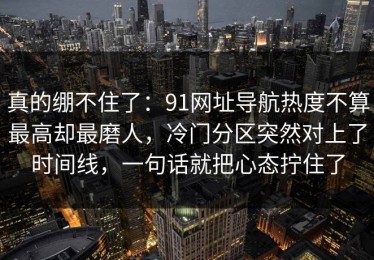 真的绷不住了：91网址导航热度不算最高却最磨人，冷门分区突然对上了时间线，一句话就把心态拧住了