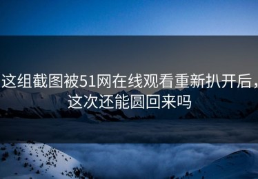 这组截图被51网在线观看重新扒开后，这次还能圆回来吗