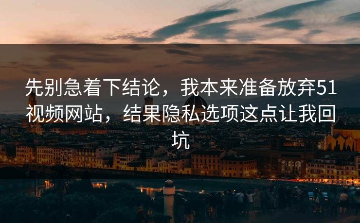 先别急着下结论，我本来准备放弃51视频网站，结果隐私选项这点让我回坑